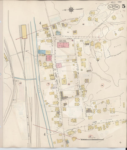 Sanborn Fire Insurance Map from Clifton, Greenlee County, Arizona (1948), Sheet #0005 - Complete Map Set gallery image, historic Sanborn map, vintage wall art, Arizona Arizona