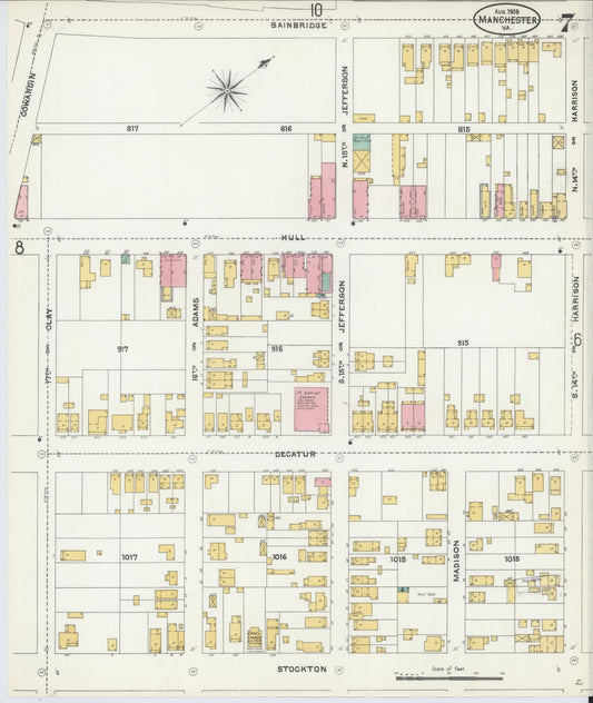 Sanborn Fire Insurance Map from Manchester, Chesterfield County, Virginia. (1905), Sheet 7 – Historic Sanborn Fire Insurance Map Print