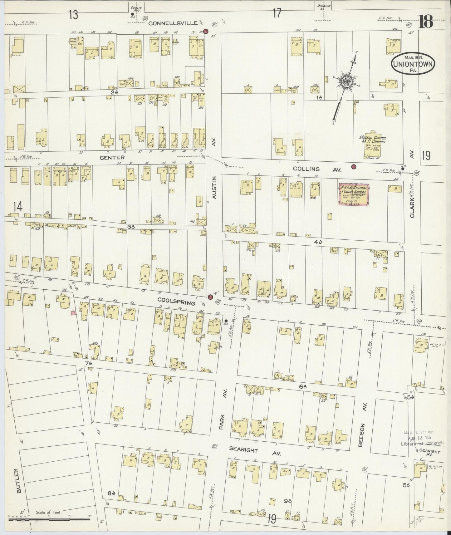 Sanborn Fire Insurance Map from Uniontown, Fayette County, Pennsylvania (1914), Sheet #0018 - Complete Map Set gallery image, historic Sanborn map, vintage wall art, Pennsylvania Pennsylvania
