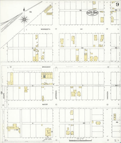 Sanborn Fire Insurance Map from South Bend, Pacific County, Washington (1909), Sheet #0009 - Complete Map Set gallery image, historic Sanborn map, vintage wall art, Washington Washington