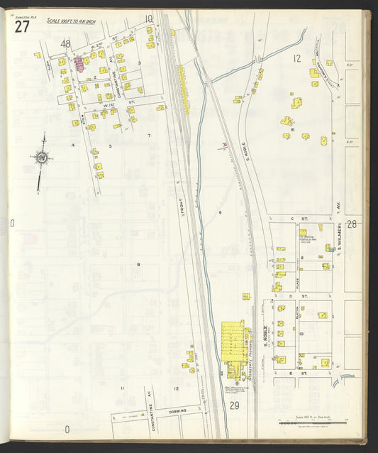 Sanborn Fire Insurance Map from Anniston, Calhoun County, Alabama (1925), Sheet #0027 - Historic Sanborn Fire Insurance Map Print, vintage old map wall art, antique decor, genealogy gift, Alabama Alabama map