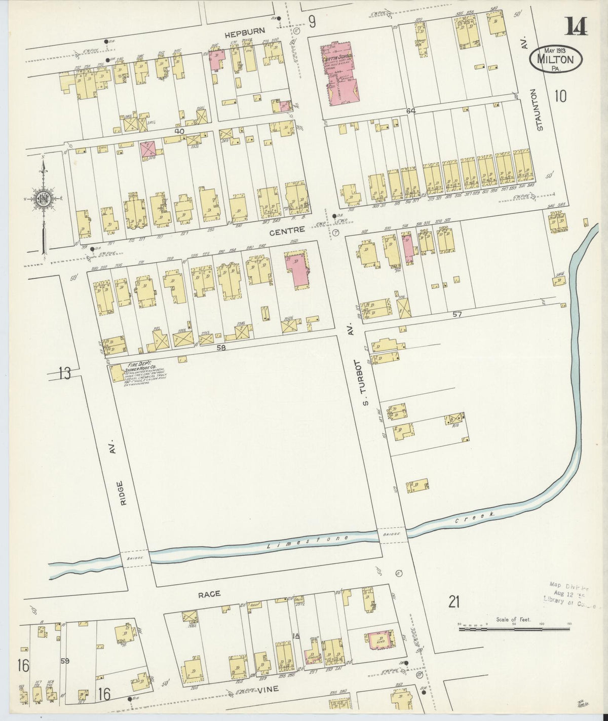 Sanborn Fire Insurance Map from Milton, Northumberland County, Pennsylvania (1913), Sheet #0014 - Complete Map Set gallery image, historic Sanborn map, vintage wall art, Pennsylvania Pennsylvania