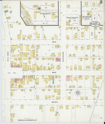 Sanborn Fire Insurance Map from Woodsfield, Monroe County, Ohio (1899), Sheet #0002 - Historic Sanborn Fire Insurance Map Print, vintage old map wall art, antique decor, genealogy gift, Ohio Ohio map