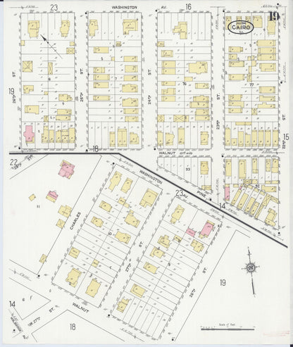 Sanborn Fire Insurance Map from Cairo, Alexander County, Illinois (1914), Sheet #0019 - Complete Map Set gallery image, historic Sanborn map, vintage wall art, Illinois Illinois