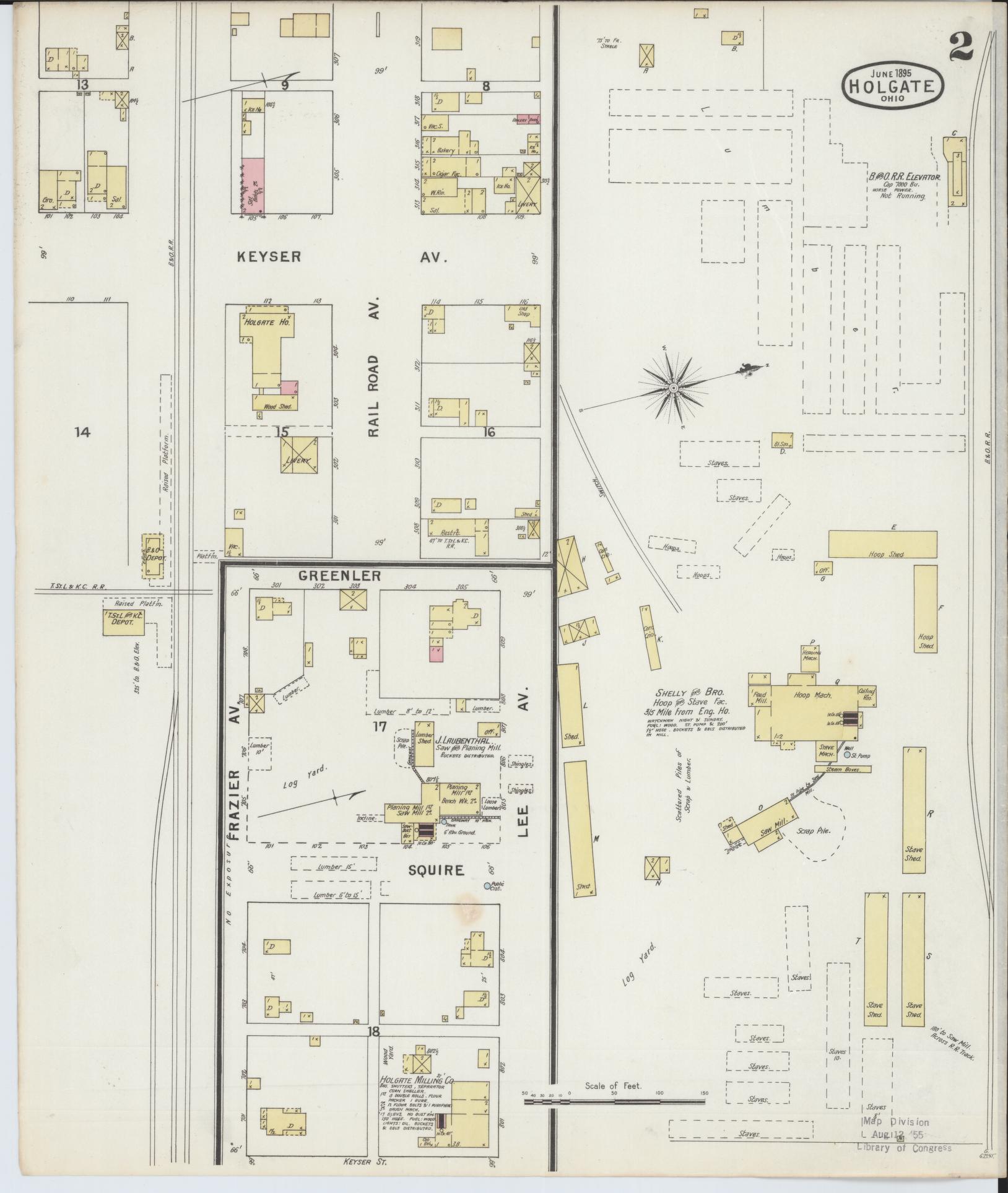 Sanborn Fire Insurance Map from Holgate, Henry County, Ohio (1895), Sheet #0002 - Complete Map Set gallery image, historic Sanborn map, vintage wall art, Ohio Ohio