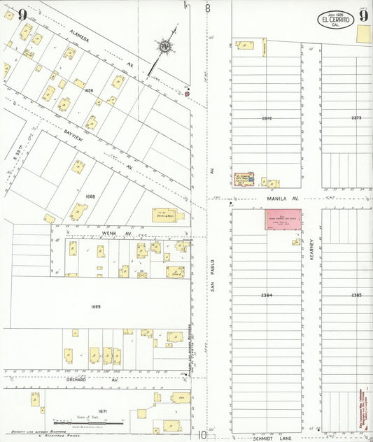 Sanborn Fire Insurance Map from El Cerrito, Contra Costa County, California (1926), Sheet #0009 - Historic Sanborn Fire Insurance Map Print, vintage old map wall art, antique decor, genealogy gift, California California map