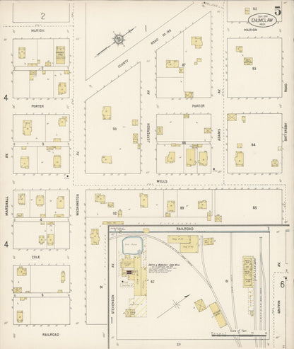 Sanborn Fire Insurance Map from Enumclaw, King County, Washington (1914), Sheet #0005 - Complete Map Set gallery image, historic Sanborn map, vintage wall art, Washington Washington
