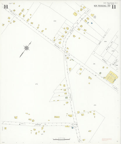 Sanborn Fire Insurance Map from New Providence, Union County, New Jersey (1938), Sheet #0011 - Complete Map Set gallery image, historic Sanborn map, vintage wall art, New Jersey New Jersey