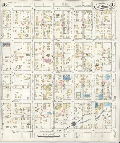 Sanborn Fire Insurance Map from Port Angeles, Clallam County, Washington (1949), Sheet #0016 - Complete Map Set gallery image, historic Sanborn map, vintage wall art, Washington Washington