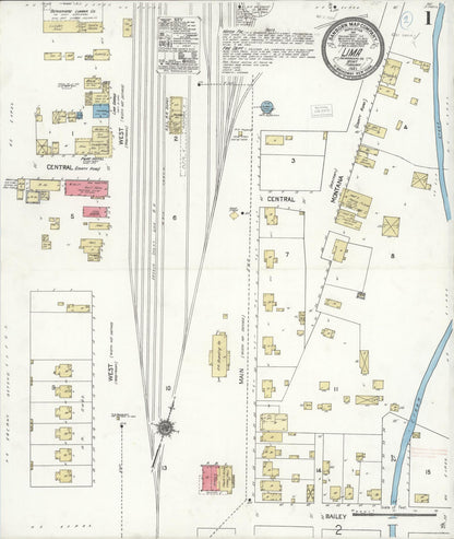 Sanborn Fire Insurance Map from Lima, Beaverhead County, Montana (1921), Sheet #0001 - Complete Map Set gallery image, historic Sanborn map, vintage wall art, Montana Montana