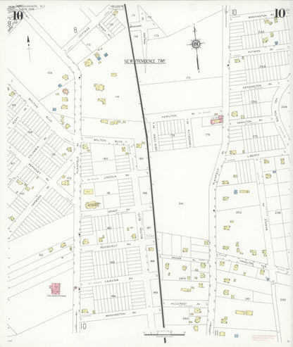 Sanborn Fire Insurance Map from New Providence, Union County, New Jersey (1938), Sheet #0010 - Complete Map Set gallery image, historic Sanborn map, vintage wall art, New Jersey New Jersey