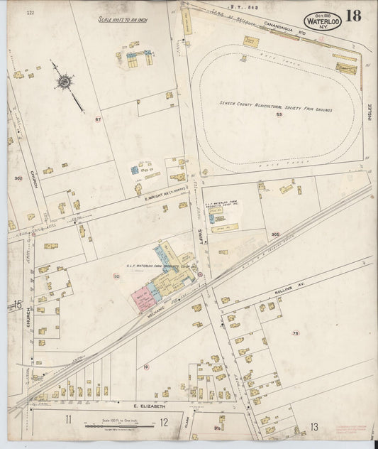 Sanborn Fire Insurance Map from Waterloo, Seneca County, New York (1948), Sheet #0018 - Historic Sanborn Fire Insurance Map Print, vintage old map wall art, antique decor, genealogy gift, New York New York map
