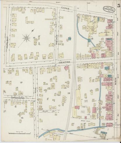 Sanborn Fire Insurance Map from Orange, Essex County, New Jersey (1885), Sheet #0005 - Historic Sanborn Fire Insurance Map Print, vintage old map wall art, antique decor, genealogy gift, New Jersey New Jersey map