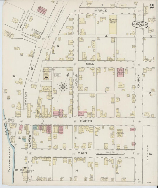 Sanborn Fire Insurance Map from Apollo, Armstrong County, Pennsylvania (1886), Sheet #0002 - Historic Sanborn Fire Insurance Map Print, vintage old map wall art, antique decor, genealogy gift, Pennsylvania Pennsylvania map
