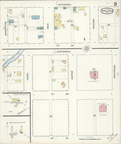 Sanborn Fire Insurance Map from Boulder, Jefferson County, Montana (1892), Sheet #0003 - Complete Map Set gallery image, historic Sanborn map, vintage wall art, Montana Montana