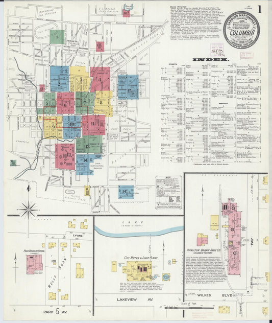 Sanborn Fire Insurance Map from Columbia, Boone County, Missouri. (1908) – Historic Sanborn Fire Insurance Map Print