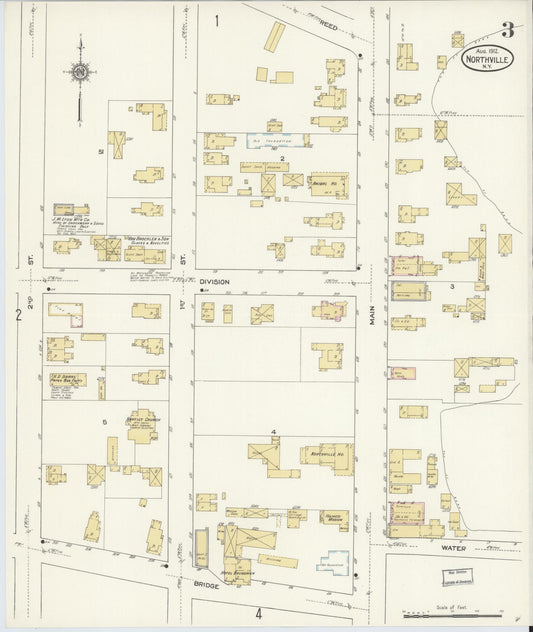 Sanborn Fire Insurance Map from Northville, Fulton County, New York (1912), Sheet #0003 - Historic Sanborn Fire Insurance Map Print, vintage old map wall art, antique decor, genealogy gift, New York New York map