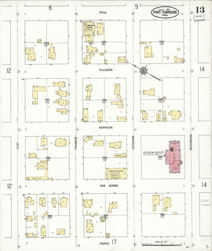 Sanborn Fire Insurance Map from Port Townsend, Jefferson County, Washington (1911), Sheet #0013 - Complete Map Set gallery image, historic Sanborn map, vintage wall art, Washington Washington
