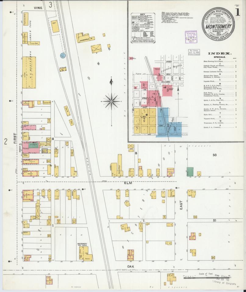 Sanborn Fire Insurance Map from Montgomery, Le Sueur  County, Minnesota. (1904) – Map View
