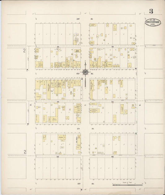 Sanborn Fire Insurance Map from Anchorage, Anchorage Census Division, Alaska (1916), Sheet #0003 - Historic Sanborn Fire Insurance Map Print, vintage old map wall art, antique decor, genealogy gift, Alaska Alaska map