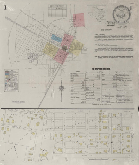 Sanborn Fire Insurance Map from Silsbee, Hardin County, Texas (1937), Sheet #0001 - Complete Map Set gallery image, historic Sanborn map, vintage wall art, Texas Texas