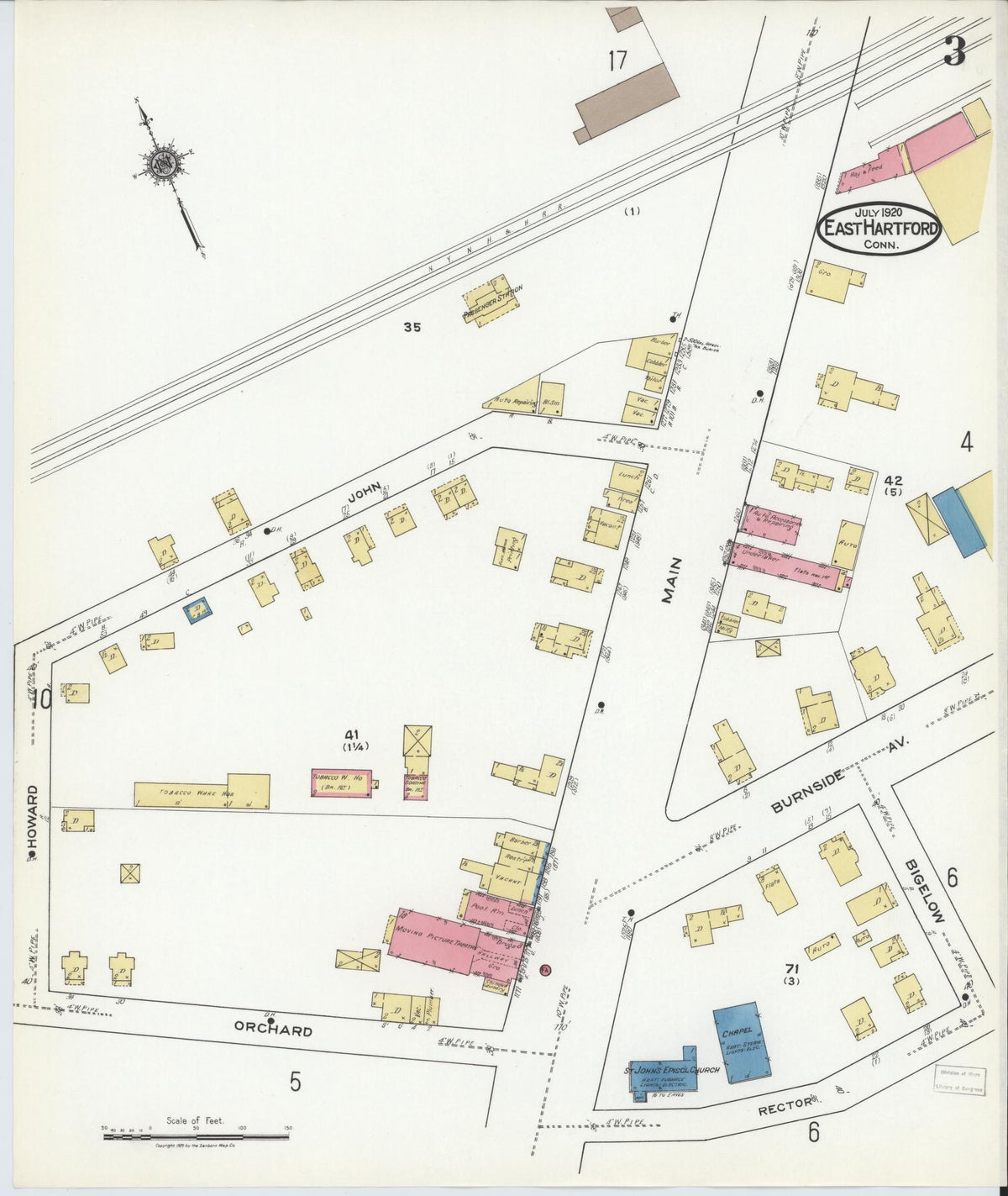 Sanborn Fire Insurance Map from East Hartford, Hartford County, Connecticut (1920), Sheet #0003 - Complete Map Set gallery image, historic Sanborn map, vintage wall art, Connecticut Connecticut