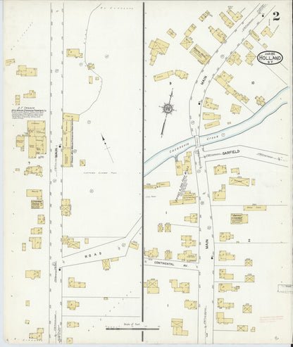 Sanborn Fire Insurance Map from Holland, Erie County, New York (1912), Sheet #0002 - Historic Sanborn Fire Insurance Map Print, vintage old map wall art, antique decor, genealogy gift, New York New York map