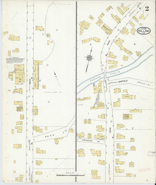 Sanborn Fire Insurance Map from Holland, Erie County, New York (1912), Sheet #0002 - Historic Sanborn Fire Insurance Map Print, vintage old map wall art, antique decor, genealogy gift, New York New York map