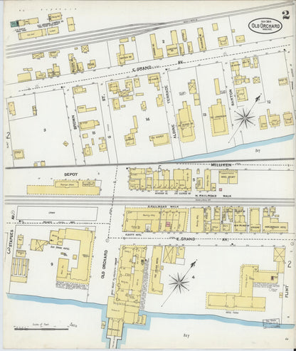 Sanborn Fire Insurance Map from Old Orchard, York County, Maine (1904), Sheet #0002 - Complete Map Set gallery image, historic Sanborn map, vintage wall art, Maine Maine
