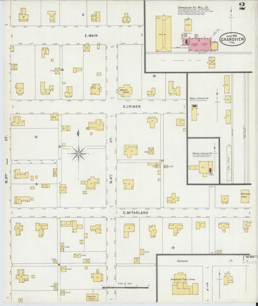 Sanborn Fire Insurance Map from Grandview, Johnson County, Texas (1898), Sheet #0002 - Historic Sanborn Fire Insurance Map Print, vintage old map wall art, antique decor, genealogy gift, Texas Texas map