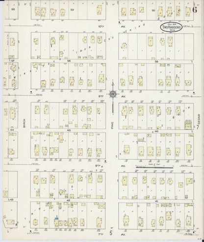 Sanborn Fire Insurance Map from Two Harbors, Lake County, Minnesota (1914), Sheet #0006 - Historic Sanborn Fire Insurance Map Print, vintage old map wall art, antique decor, genealogy gift, Minnesota Minnesota map