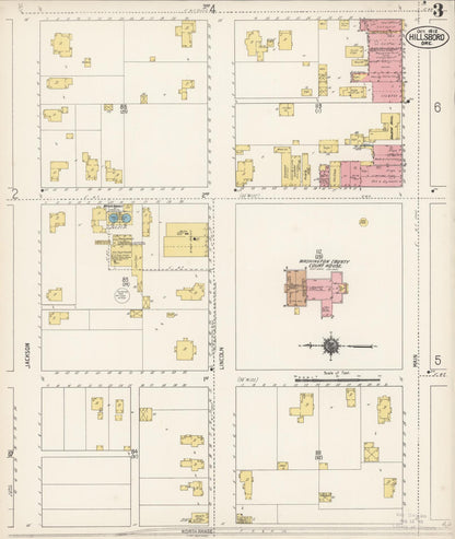 Sanborn Fire Insurance Map from Hillsboro, Washington County, Oregon (1912), Sheet #0003 - Complete Map Set gallery image, historic Sanborn map, vintage wall art, Oregon Oregon