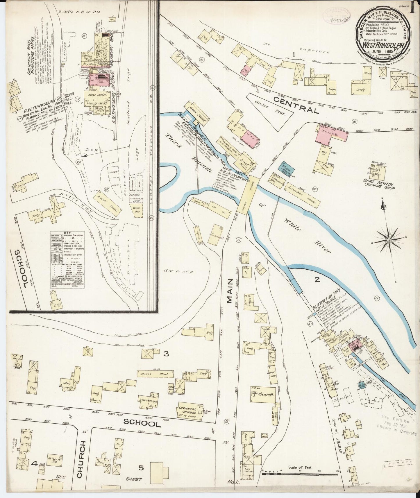 Sanborn Fire Insurance Map from West Randolph, Orange County, Vermont. (1885) – Historic Sanborn Fire Insurance Map Print