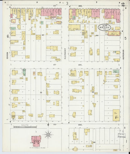 Sanborn Fire Insurance Map from Antigo, Langlade County, Wisconsin (1898), Sheet #0002 - Complete Map Set gallery image, historic Sanborn map, vintage wall art, Wisconsin Wisconsin