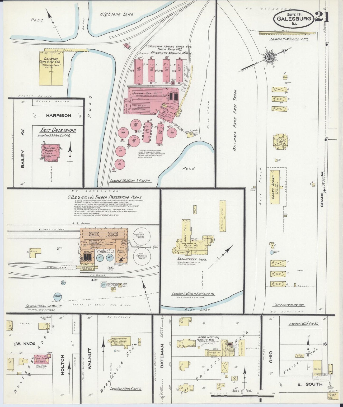 Sanborn Fire Insurance Map from Galesburg, Knox County, Illinois (1911), Sheet #0021 - Complete Map Set gallery image, historic Sanborn map, vintage wall art, Illinois Illinois