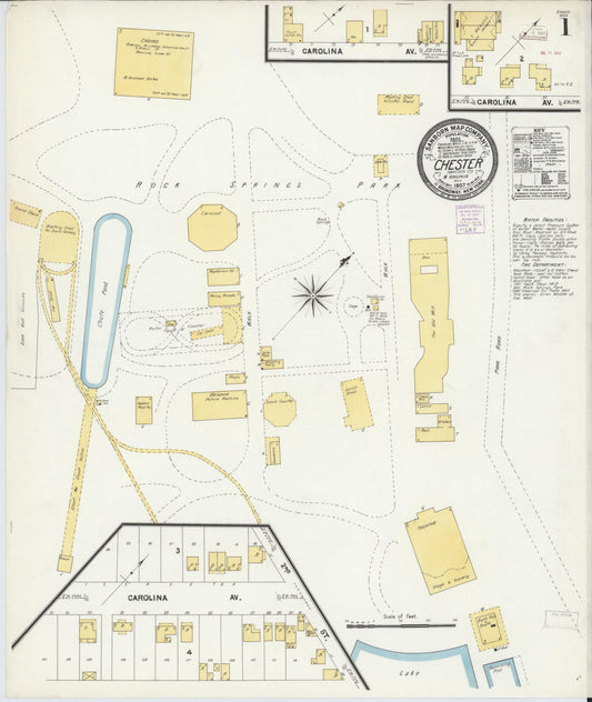 Sanborn Fire Insurance Map from Chester, Hancock County, West Virginia (1907), Sheet #0001 - Complete Map Set gallery image, historic Sanborn map, vintage wall art, West Virginia West Virginia