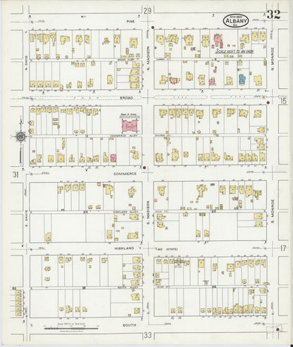 Sanborn Fire Insurance Map from Albany, Dougherty County, Georgia (1920), Sheet #0032 - Complete Map Set gallery image, historic Sanborn map, vintage wall art, Georgia Georgia