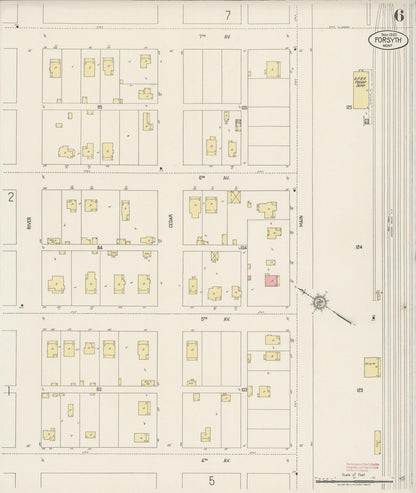 Sanborn Fire Insurance Map from Forsyth, Rosebud County, Montana (1920), Sheet #0006 - Complete Map Set gallery image, historic Sanborn map, vintage wall art, Montana Montana