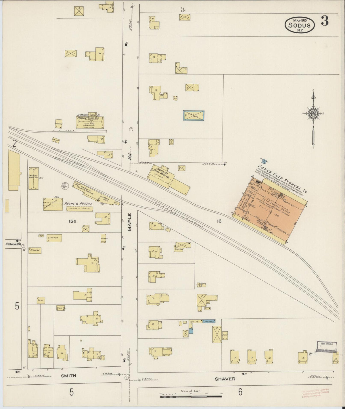 Sanborn Fire Insurance Map from Sodus, Wayne County, New York (1915), Sheet #0003 - Historic Sanborn Fire Insurance Map Print, vintage old map wall art, antique decor, genealogy gift, New York New York map