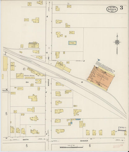 Sanborn Fire Insurance Map from Sodus, Wayne County, New York (1915), Sheet #0003 - Historic Sanborn Fire Insurance Map Print, vintage old map wall art, antique decor, genealogy gift, New York New York map