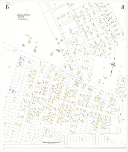 Sanborn Fire Insurance Map from Newport, New Castle County, Delaware (1937), Sheet #0008 - Complete Map Set gallery image, historic Sanborn map, vintage wall art, Delaware Delaware