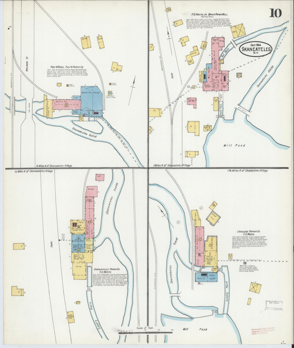 Sanborn Fire Insurance Map from Skaneateles, Onondaga County, New York (1904), Sheet #0010 - Complete Map Set gallery image, historic Sanborn map, vintage wall art, New York New York