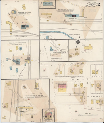Sanborn Fire Insurance Map from Bear Creek, Carbon County, Montana (1927), Sheet #0002 - Complete Map Set gallery image, historic Sanborn map, vintage wall art, Montana Montana