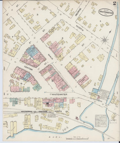Sanborn Fire Insurance Map from Whitewater, Walworth County, Wisconsin (1884), Sheet #0002 - Complete Map Set gallery image, historic Sanborn map, vintage wall art, Wisconsin Wisconsin
