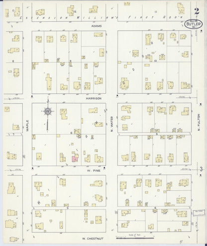 Sanborn Fire Insurance Map from Butler, Bates County, Missouri (1914), Sheet #0002 - Complete Map Set gallery image, historic Sanborn map, vintage wall art, Missouri Missouri