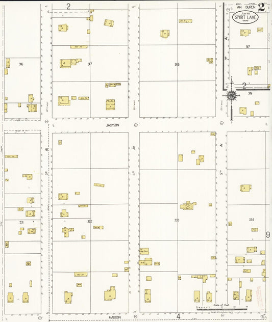 Sanborn Fire Insurance Map from Spirit Lake, Kootenai County, Idaho (1921), Sheet #0002 - Historic Sanborn Fire Insurance Map Print, vintage old map wall art, antique decor, genealogy gift, Idaho Idaho map
