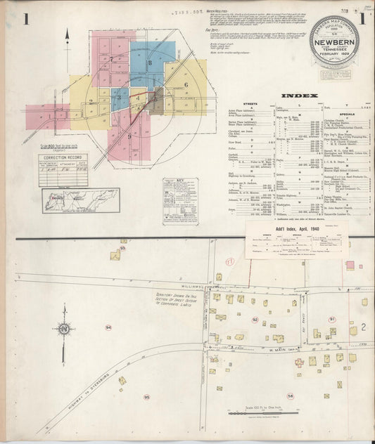 Sanborn Fire Insurance Map from Newbern, Dyer County, Tennessee. (1940) – Historic Sanborn Fire Insurance Map Print