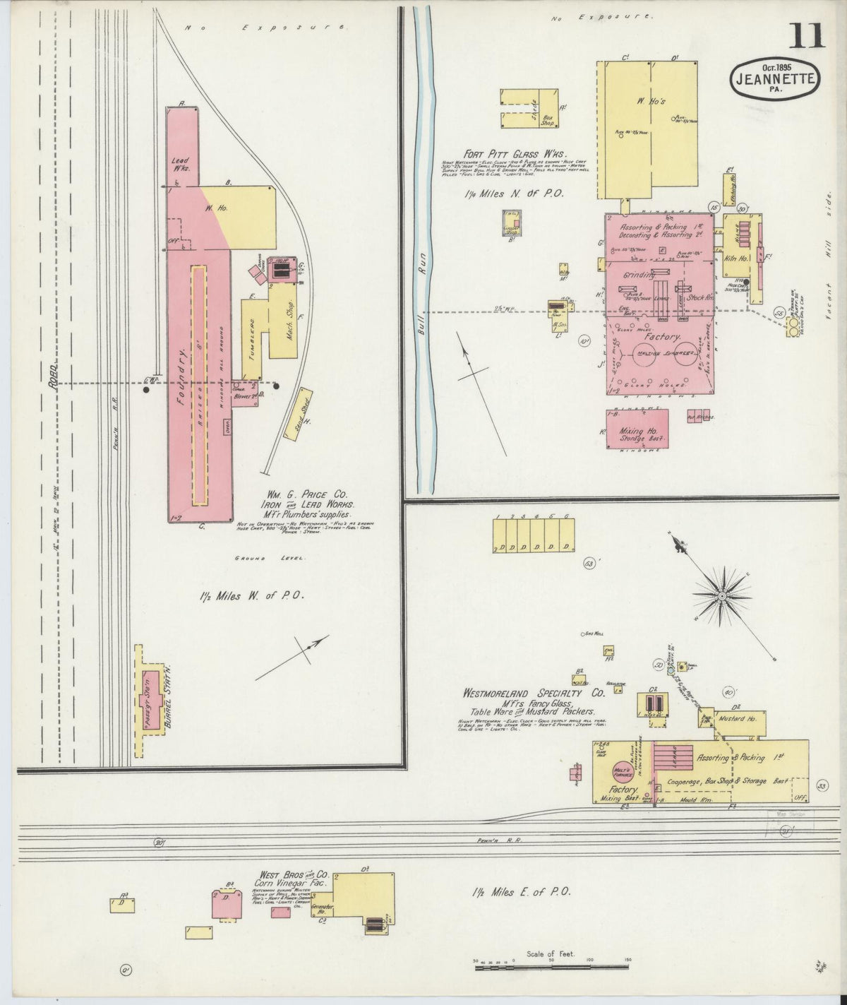 Sanborn Fire Insurance Map from Jeannette, Westmoreland County, Pennsylvania (1895), Sheet #0011 - Complete Map Set gallery image, historic Sanborn map, vintage wall art, Pennsylvania Pennsylvania
