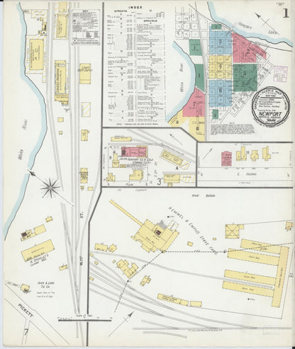 Sanborn Fire Insurance Map from Newport, Jackson County, Arkansas (1901), Sheet #0001 - Complete Map Set gallery image, historic Sanborn map, vintage wall art, Arkansas Arkansas