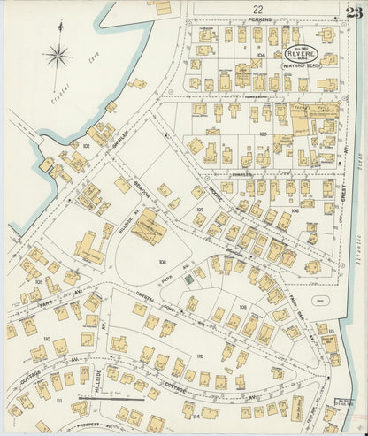 Sanborn Fire Insurance Map from Revere, Suffolk County, Massachusetts (1900), Sheet #0023 - Complete Map Set gallery image, historic Sanborn map, vintage wall art, Massachusetts Massachusetts